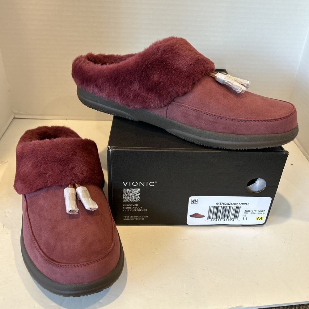 NIB- Vionic Perrin Women's Slipper Burgundy 11 $95